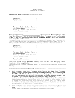 Power of Attorney for Shareholder Meeting