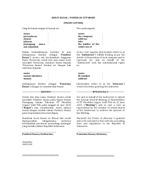 Power of Attorney for Annual General Meeting