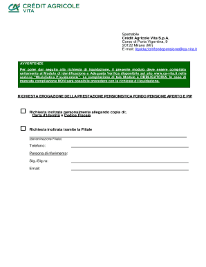 Pension Benefit Request Form