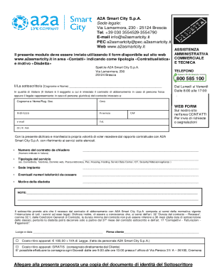 Modulo di disdetta A2A Smart City