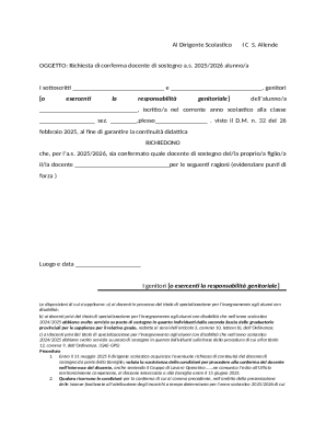 Richiesta di conferma docente di sostegno