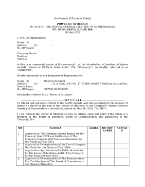 Power of Attorney for AGM
