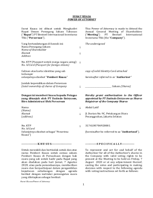 Power of Attorney for Annual General Meeting