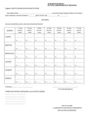 School Leave Substitution Request