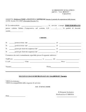 Request for Leave and Suppressed Holidays