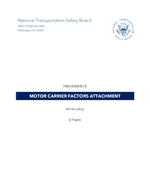 Motor Carrier Factors Attachment Bill of Lading