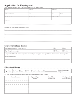 Employment Application Form