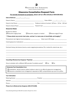 Glaucoma Consultation Request Form