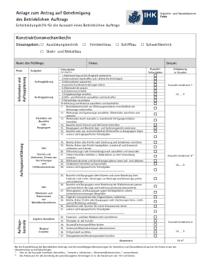 Betrieblicher Auftrag Genehmigungsantrag