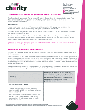 Trustee Declaration of Interest Form