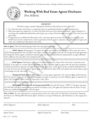 Working With Real Estate Agents Disclosure