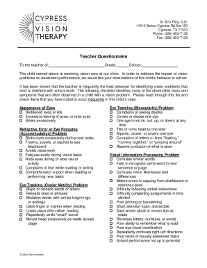 Teacher Questionnaire