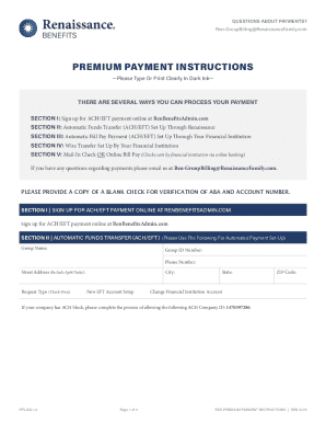 Premium Payment Instructions
