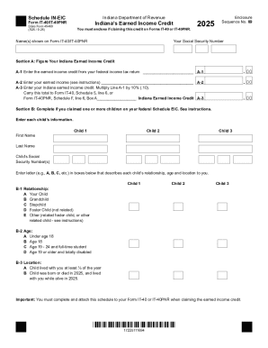 Indiana Earned Income Credit Schedule