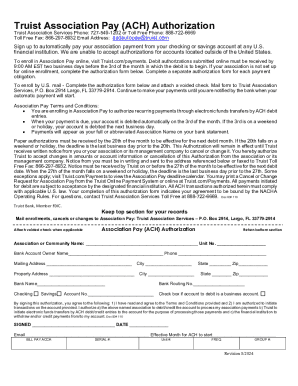 Truist Association Pay ACH Authorization