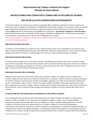 Virginia Unpaid Wages Claim Form