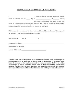 Revocation of Power of Attorney