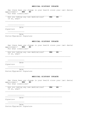 Medical History Update Form
