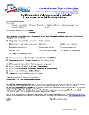 Certificat médical d’absence de contre-indication