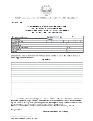 Italian Self-Certification Declaration