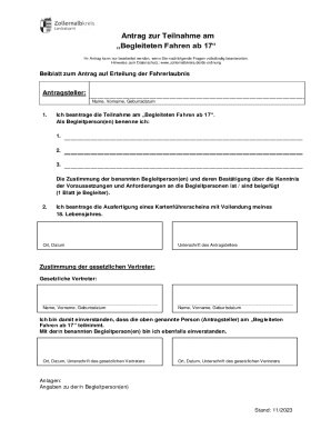 Begleiteten Fahren ab 17 Application