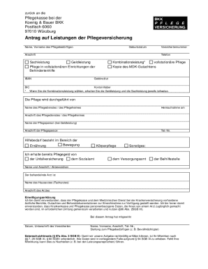 Pflegeversicherung Antrag