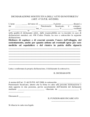 Italian Declaration of Accommodation