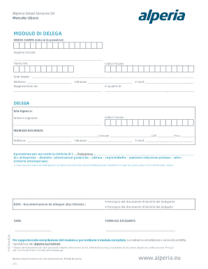 Alperia Smart Services Delegation Form