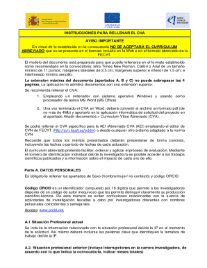 Spanish Researcher CV Form