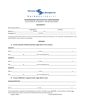 Italian Self-Certification Form