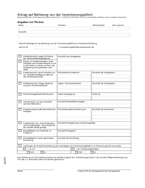 German Health Insurance Exemption Form