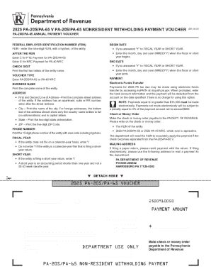2025 PA-20S/PA-65 Nonresident Withholding Payment Voucher