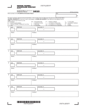 PA-20S/PA-65 Shareholder Directory