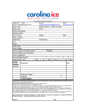 Ice Order Form and Contract