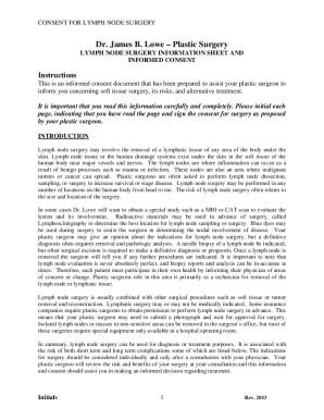 Consent for Lymph Node Surgery