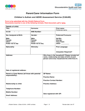 Parent/Carer Information Form