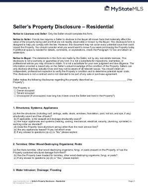 Florida Residential Property Disclosure Form