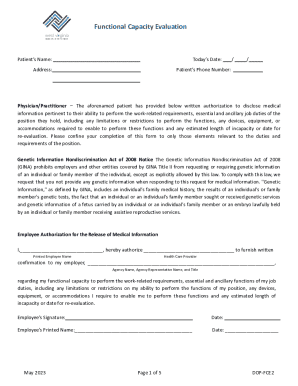 Functional Capacity Evaluation Form