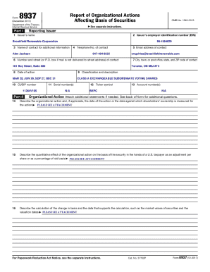 IRS Form 8937 Report