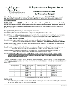 Utility Assistance Request Form