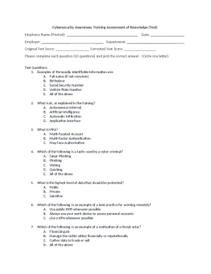 Cybersecurity Awareness Training Assessment