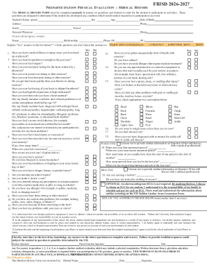FBISD Preparticipation Physical Evaluation