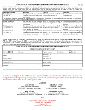 Florida Property Tax Installment Application