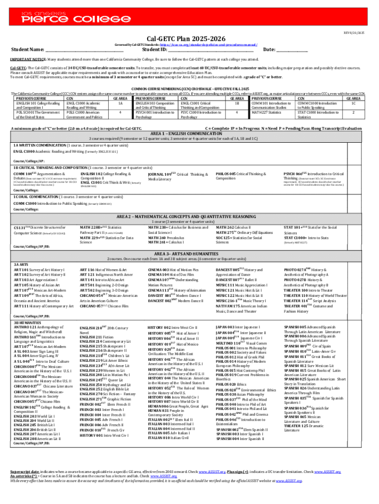 Cal-GETC Plan 2025-2026 - Blank Fillable Template | Fill Out, Print ...