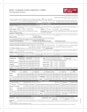 IDFC First Bank Fixed Deposit Form