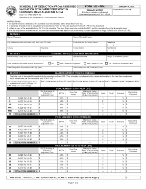 Indiana Economic Revitalization Area Deduction Form