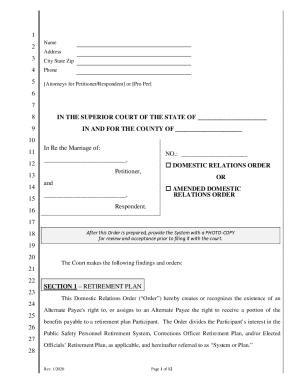 Arizona Domestic Relations Order