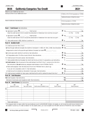 2025 California Competes Tax Credit Form 3531