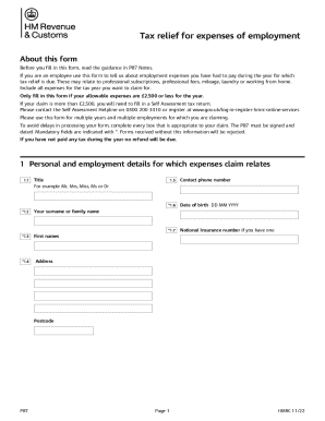 UK P87 Tax Relief Form
