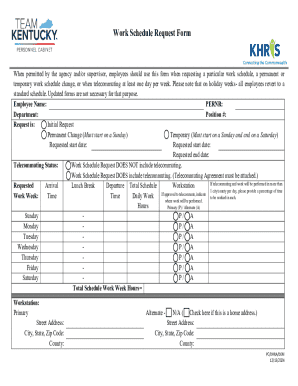Work Schedule Request Form